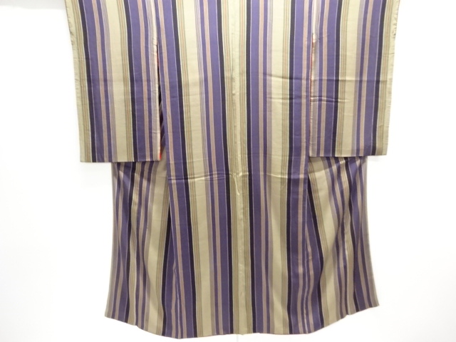 JAPANESE KIMONO / ANTIQUE KIMONO / SILK / KINSHA / STRIPE